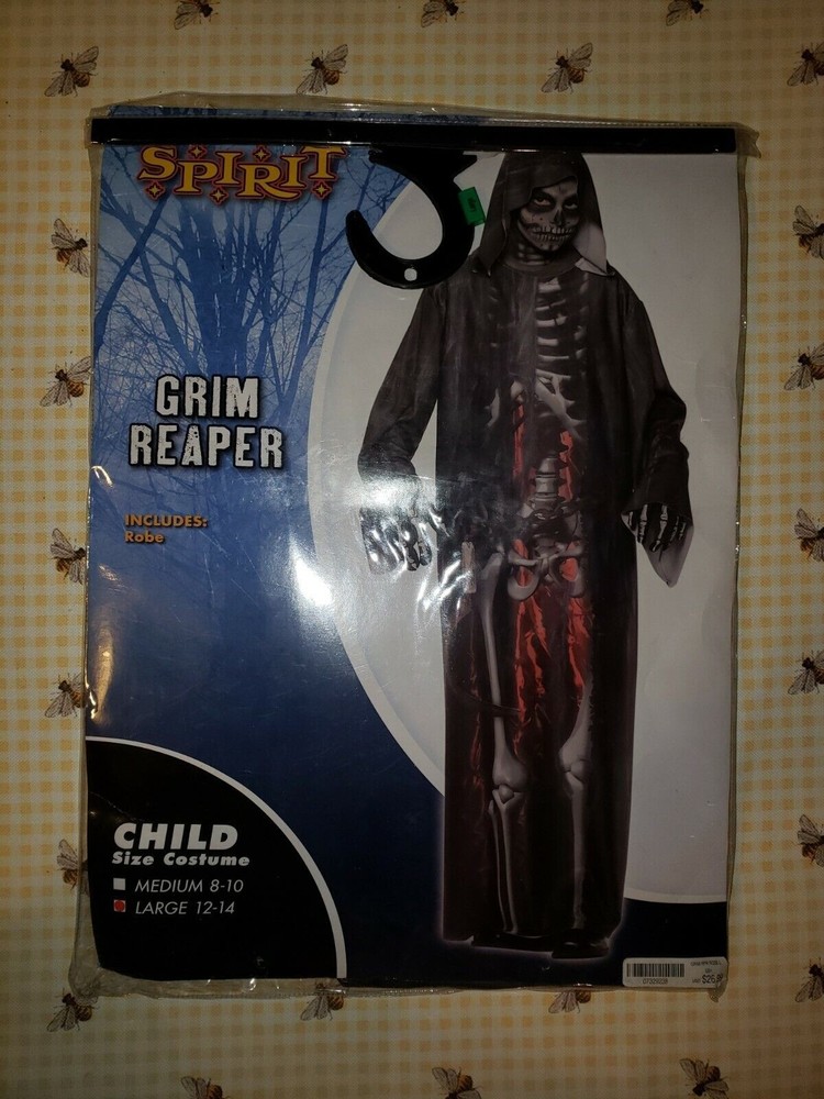 Spirit Halloween Kids Grim Reaper Costume Hooded Robe - 12-14 Large #5497